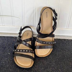 Ecco sandals size 39 or USA 8. Black with studs